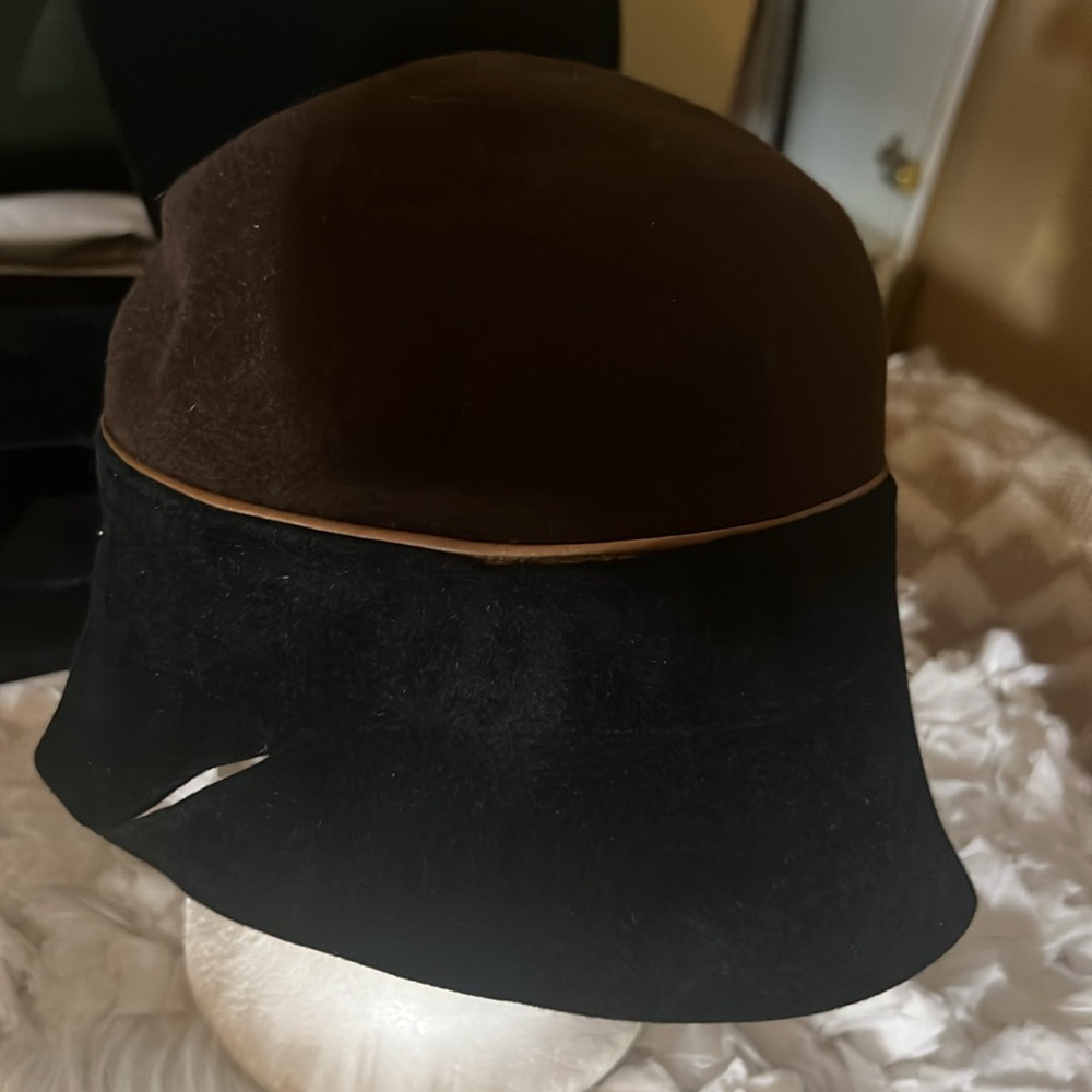 christine A. Moore Velour Felt/Silk Piping Hat Women’s One Size Made In USA